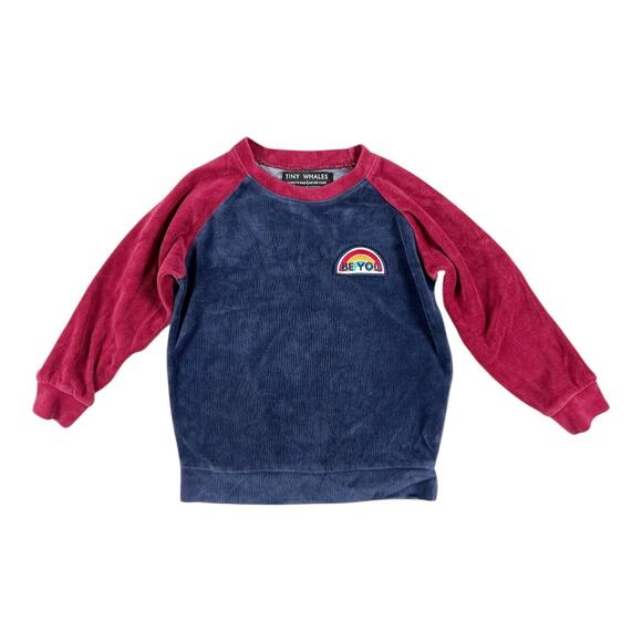 Tiny Whales Velour Rainbow Sweatshirt size 5 - Picture 1 of 5